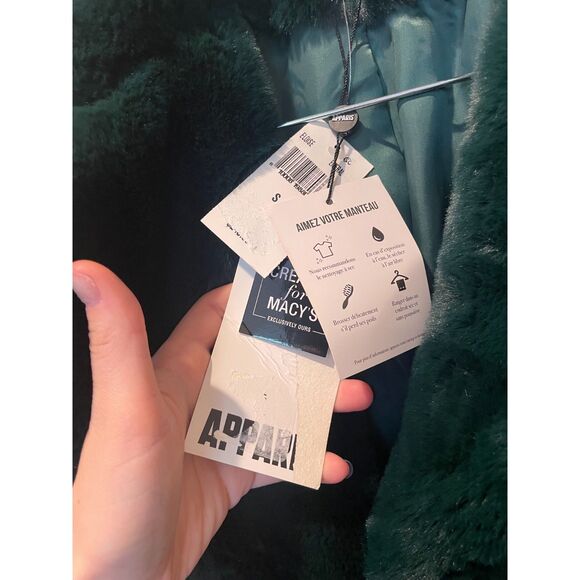 NWT Apparis Marie Faux Fur Coat – Emerald Green – Size Small - Picture 4 of 4